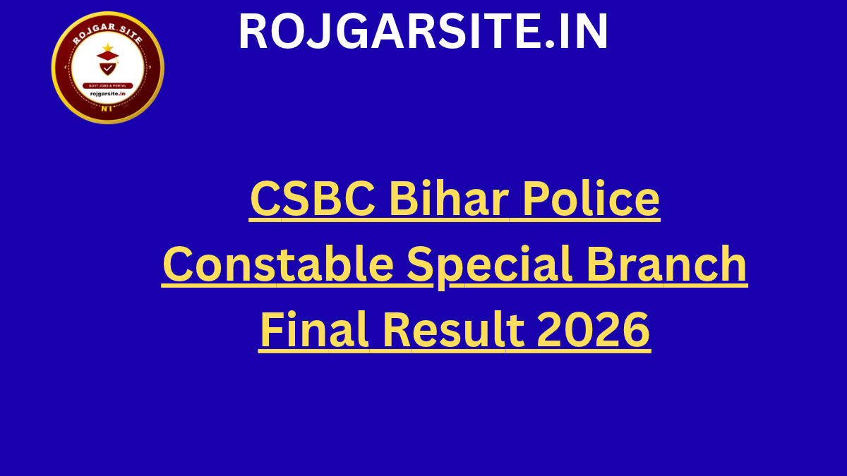 CSBC Bihar Police Constable Special Branch Final Result 2026